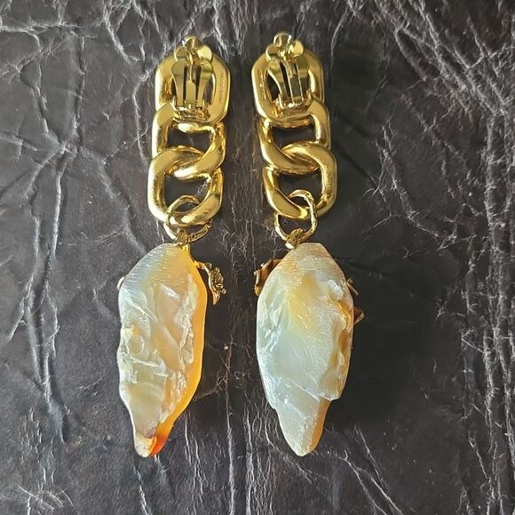 ZIMMERMANN Chain & Flower Drop Earrings Quartz NEW - Picture 8 of 10